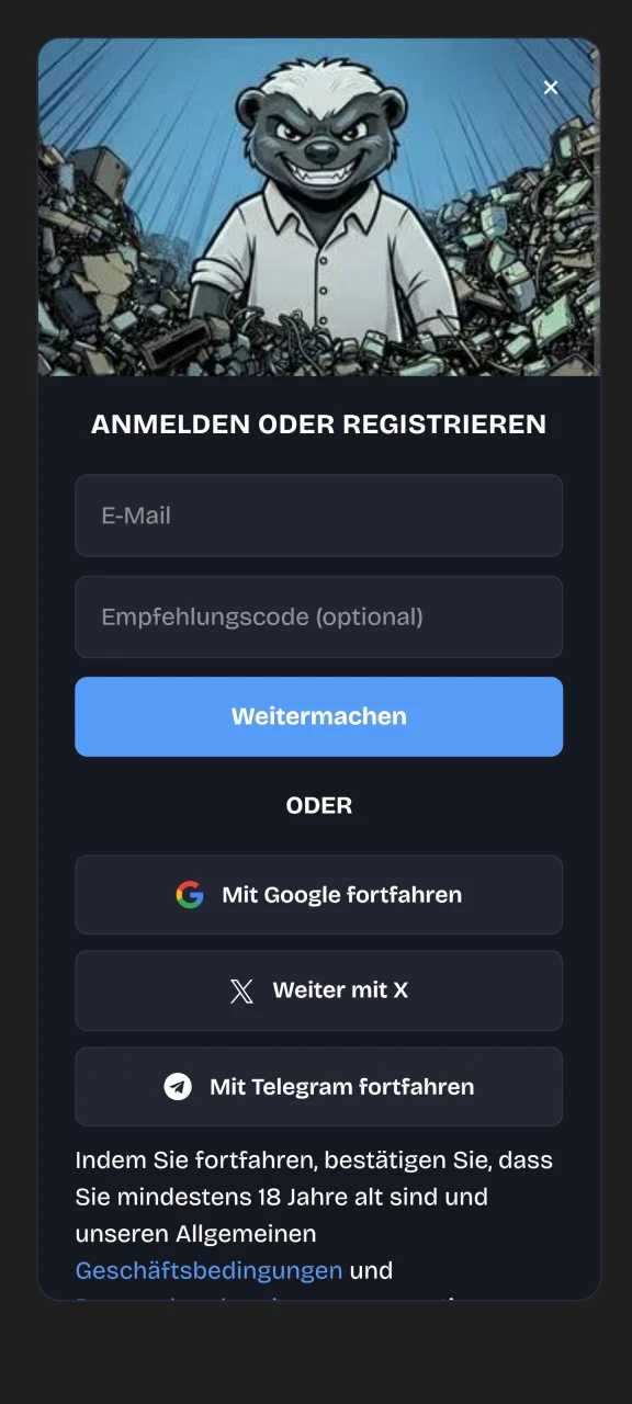 Registriere dich schnell in der Lucky Coin App für das Spiel.