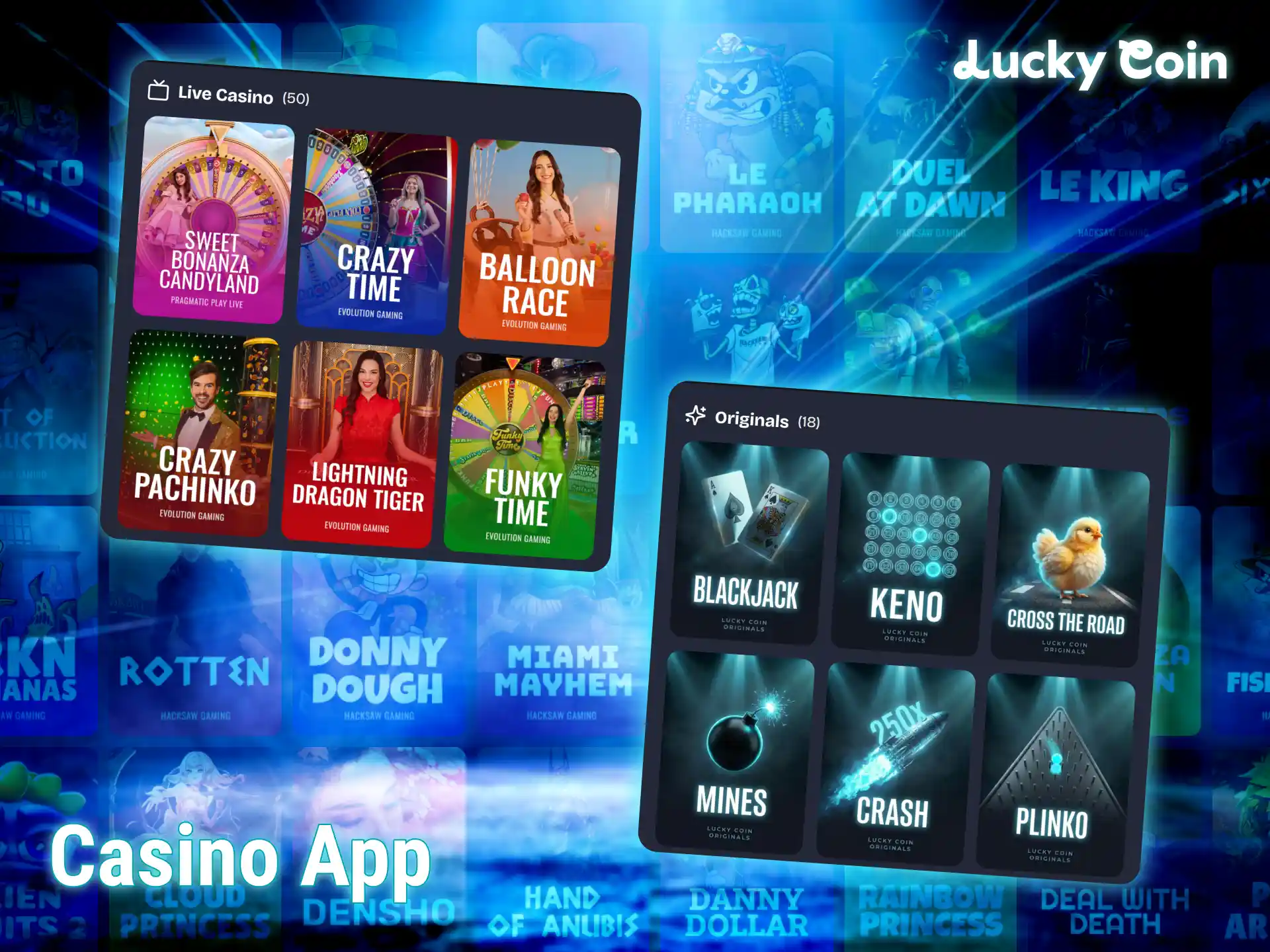 Spiele die besten casinospiele in der mobilen Lucky Coin app.