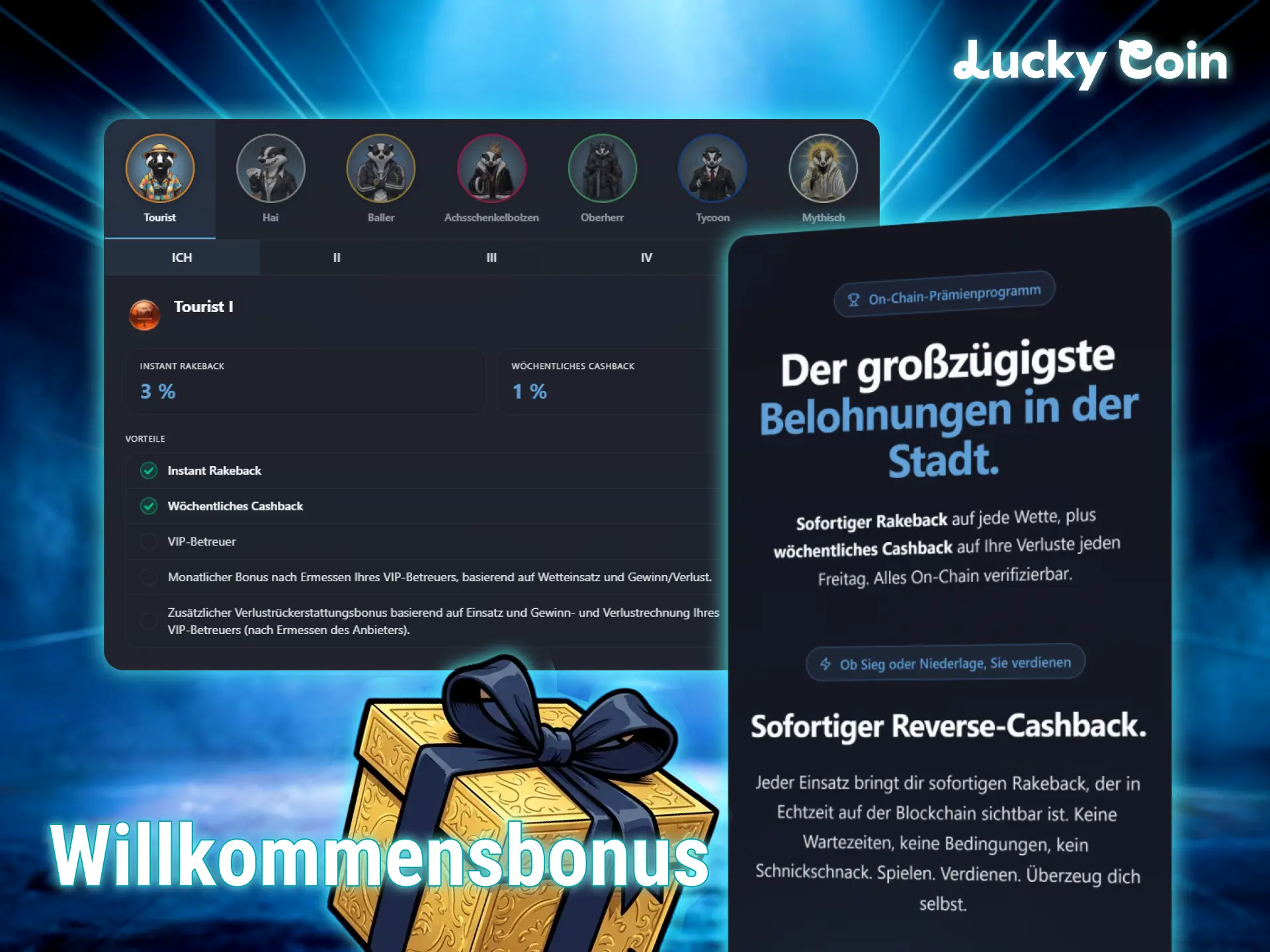 Registriere dich für einen tollen bonus in der Lucky Coin app.