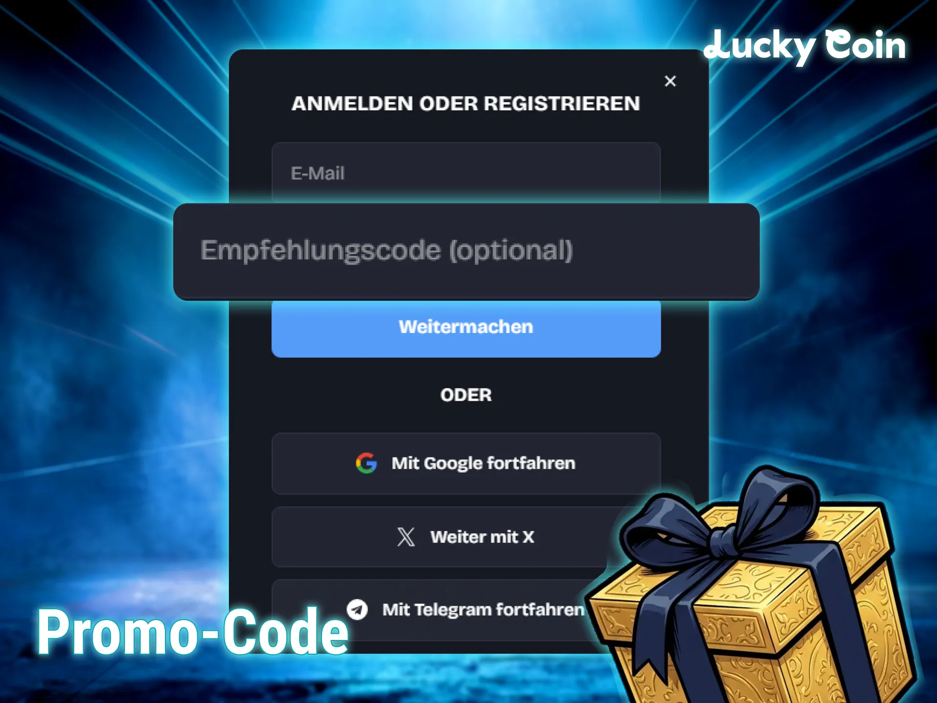 Nutze den exklusiven Lucky Coin Promo-Code für zusätzliche tolle Boni.