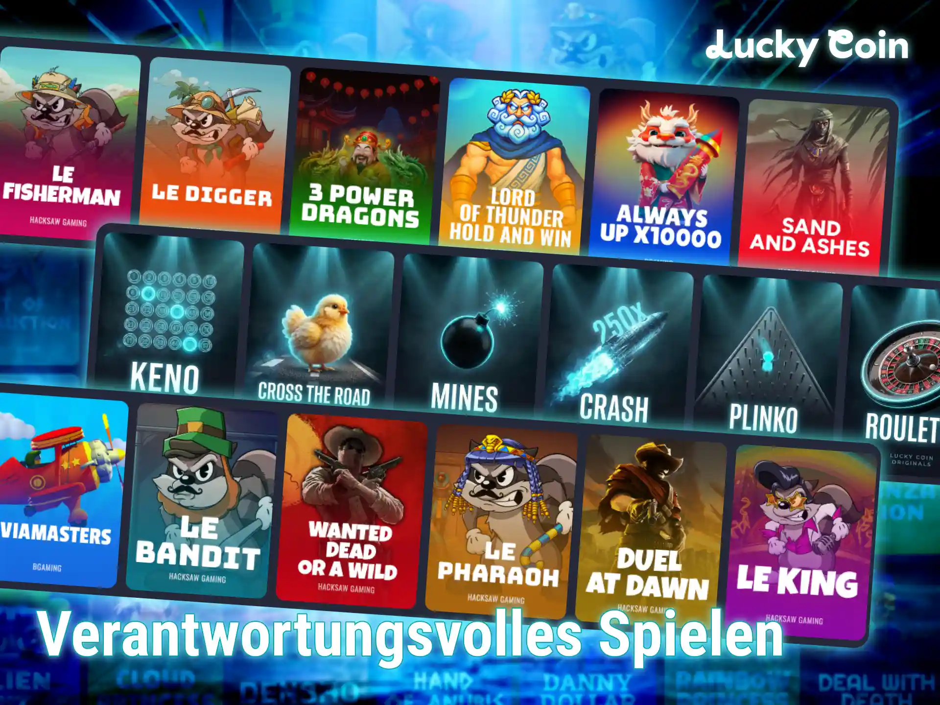 Informiere dich über verantwortungsvolles spielen im Lucky Coin online casino.