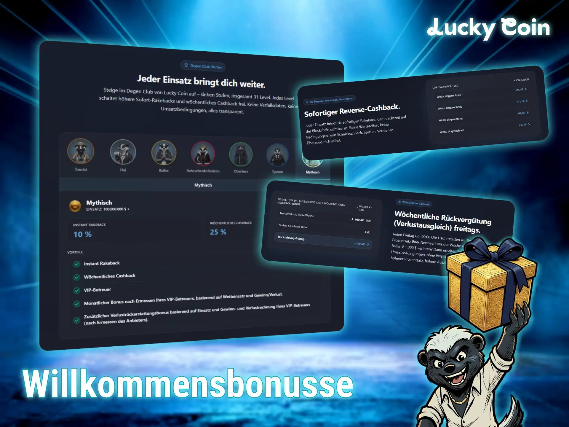 Sichere dir den attraktiven Lucky Coin willkommensbonus für sportwetten online.